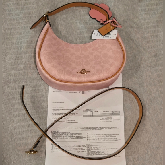 Coach Handbags - New With Tag Powder Pink Emily Shoulder BagIn Signature Canvas With Charms CDW86